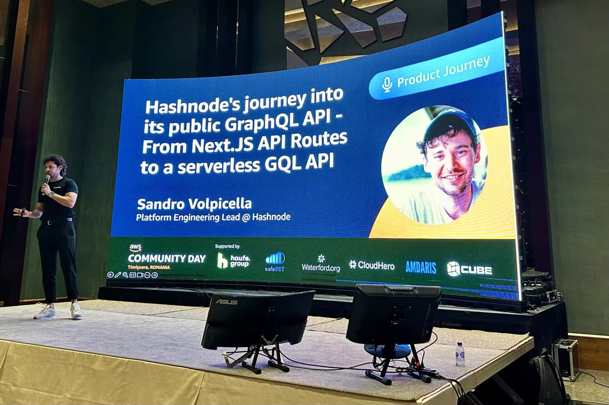 Conference image for Hashnode's journey to its public GraphQL API
